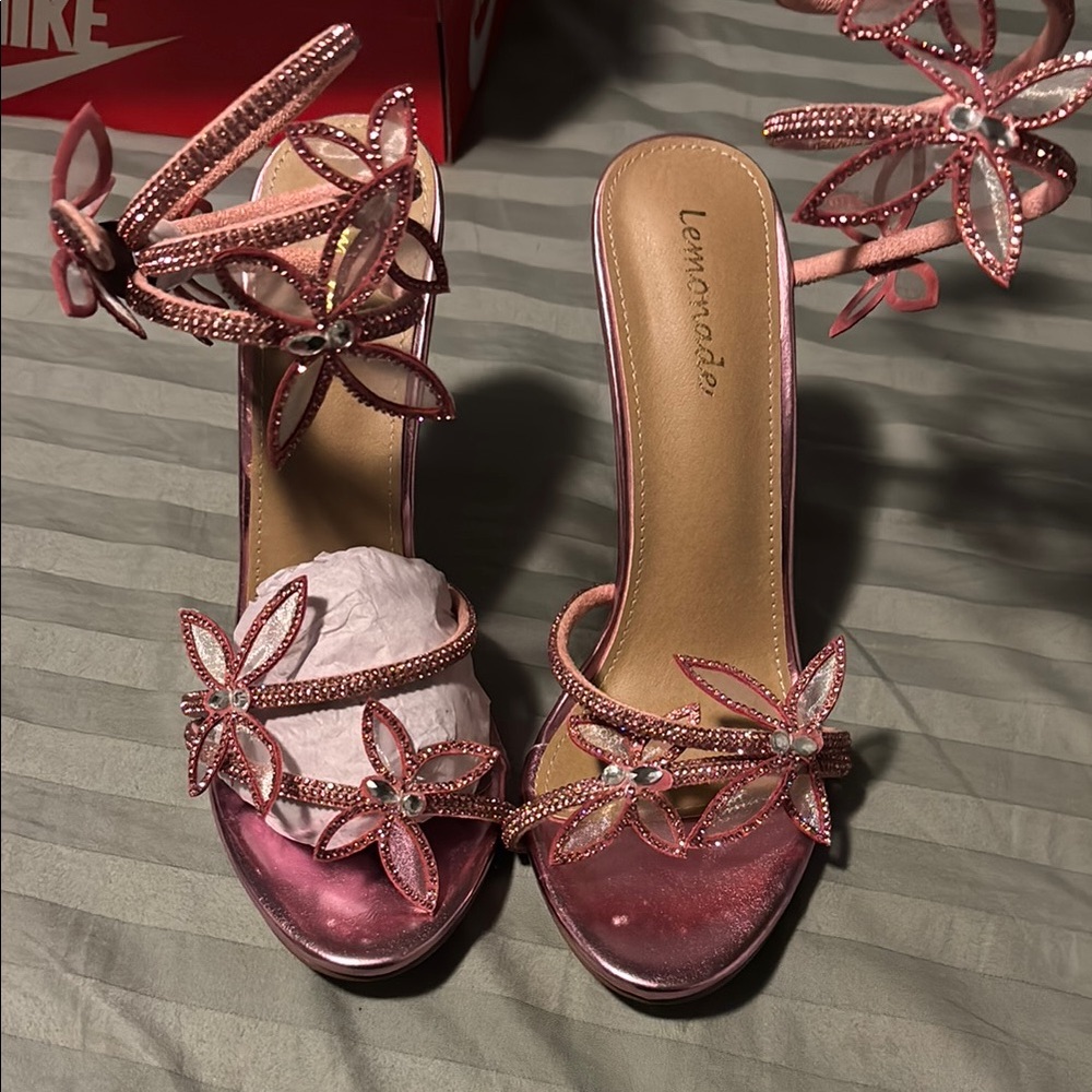 Lemon Pink Floral Women's Sandals